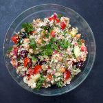 A tasty version of the Middle Eastern classic couscous with toasted, spiced chickpeas and raw cauliflower.