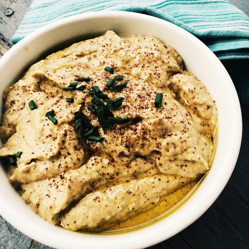 Baba Ghanouj or Moutabel is a creamy, smoky eggplant spread.