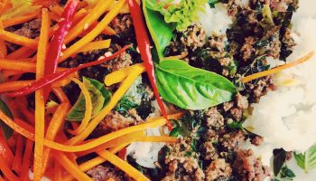 Bright, colorful Thai Basil Beef packs a punch