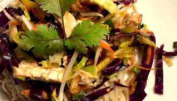 Ageless-style Chinese Chicken Salad, full of fresh herbs and vegetables with a addictively tangy dressing