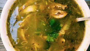 Cilantro Chicken Soup, inspired by the classic Seco del Pollo, shows how Peruvian dishes can be both excellent iterations of peasant food and refined.