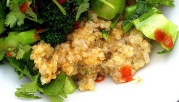 A hearty porridge with a wonderfully flavorful savory sauce and fresh herbs.