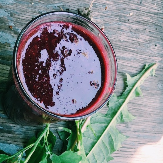 Sunshine smoothie with fresh turmeric and ginger root and beets is an antioxidant powerhouse with plenty of fiber.