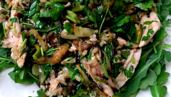 Fresh Herb, Three-Rice Chicken Salad with a savory, toasted sesame dressing 