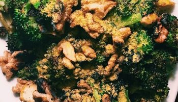 Charred & Roasted Broccoli with Walnuts & Nutritional Yeast
