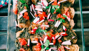 Scott's Chicken Enchiladas with homemade Green Hatch Chile Sauce