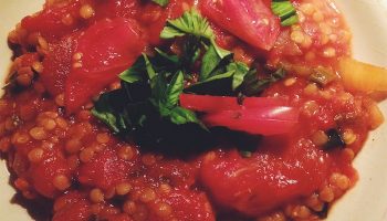 Fresh tomato red lentil soup is the best. It's bright – from the citrus – fresh-tasting and nourishing.