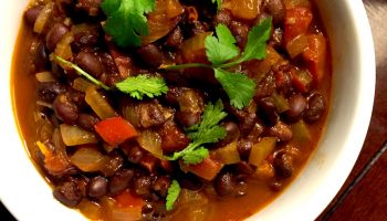 Make this vegetarian black bean chili on a Sunday and enjoy it for lunch or dinner all week.