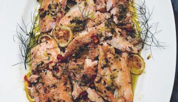 Slow-Baked Salmon Filet with Citrus & Thyme. Simple preparation, great taste.
