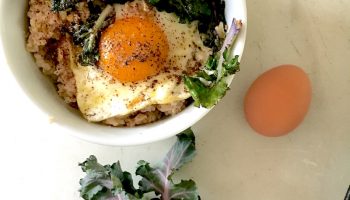 Savory oats with garlicky kale nourishing meal in less than 15 minutes