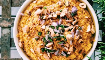 Egyptian Carrot Tahini Dip balances the sweetness of carrots with savory of garlic