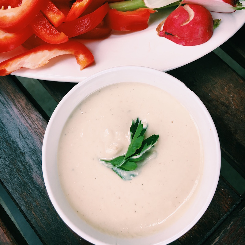 Miso tahini dip, a marriage of two great flavors. Rich, creamy umami