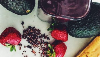 Rich, chocolatey milkshake smoothie. Full of good plant-based fats, a chocolate avocado smoothie that gives you glowing, healthy skin. 