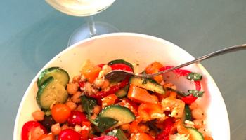 sauvignon blanc, red peppers, chickpeas, healthy food, recipes