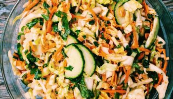 Cabbage Peanut Slaw, light, fresh, and really flavorful