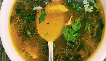 Wholesome, health-giving ginger chicken soup