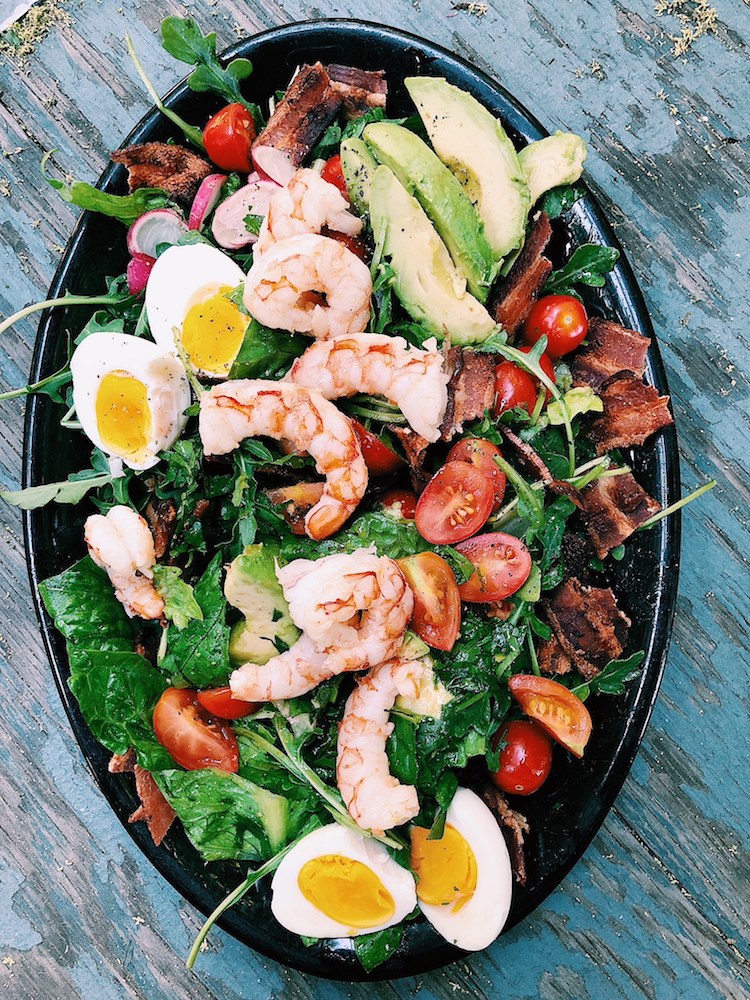 Shrimp Cobb Salad is simple, light, and delicious. With a fresh cilantro and lime dressing, this flavorful salad is easy to throw together. 