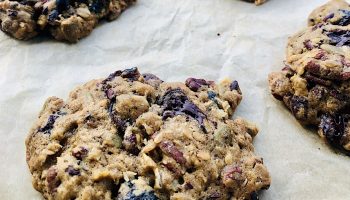 Trail Mix Cookies on a sheet